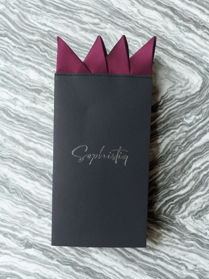 Sophistiq™ PreFold Pocket Square, Burgundy Red