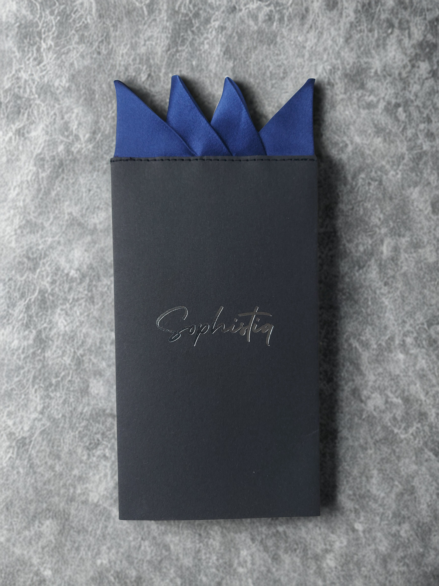 Sophistiq™ PreFold Pocket Square, Navy Blue